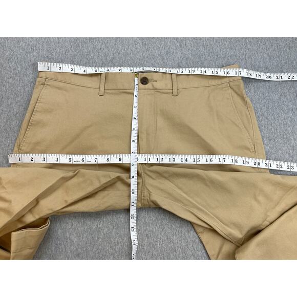 J Crew Pants Mens 33 x 32 Khaki Stretch Slim Fit Flex Chino Flat Front Tapered - Picture 8 of 9